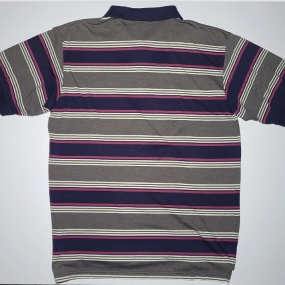 Knights of The Round Table Mens Multicolored Stripes Short Sleeve Polo Size 2XLT - Picture 2 of 12